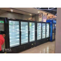 Vertical glass door freezer showcase for ice cream